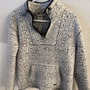 PINK Victoria's Secret Gray Sherpa Zip-Up Sweater